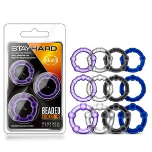 Blush Stay Hard – Super Elastic Beaded Cock Penis Ring Set ( 3 Erection Rings ) - Picture 1 of 16