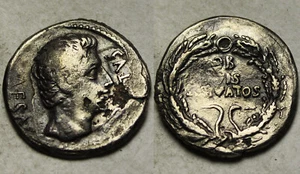 Rare genuine Ancient Roman silver Coin Denarius Augustus Spanish Caesaraugusta - Picture 1 of 5