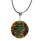 Orgon Orgonite pendant Copper Spiral Malachite Tiger&#39;s Eye chakra reiki necklace