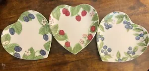 Williams Sonoma Berry Collection Heart Shaped Plates (3) - Picture 1 of 5