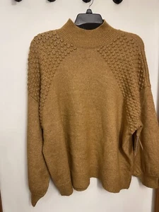 Nine West kamelfarbener Pullover mit Ausschnitt Größe 2X NEU MIT ETIKETT $ 40 - Bild 1 von 9