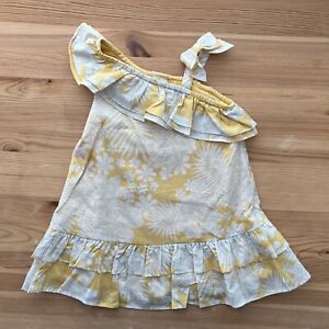 NWOT JANIE AND JACK Yellow Floral Ruffle Dress Size 18-24 Months
