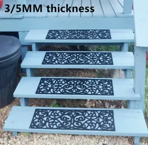 5pcs Rubber Stair Treads Stair Traction Tread Mats, Outdoor Non-Slip Step Mats - Picture 1 of 17
