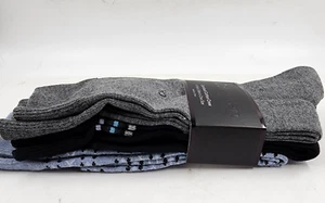 Calvin Klein Printed Ribbed Cuff Crew Socks Men's 7-12 Multi Pull On - Picture 1 of 11