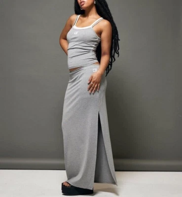 Jagger & Stone Chicago Maxi Skirt Size 8 Low Rise Jersey Grey Marle - Image 1 of 4