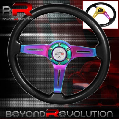 Universal Deep Dish Black Neo Chrome Center Steering Wheel Frame Type-R - Изображение 1 из 4