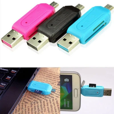 2in1 Micro USB 2.0 + OTG Kartenleser Adapter SD Card Reader für Handy Tablet PC - Bild 1 von 2