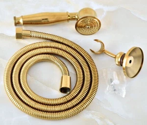 Luxury Gold Color Brass Telephone Hand Held Shower Head,1.5m Hose,Shower Bracket - Picture 1 of 7