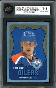 2010-11 O-Pee-Chee Wayne Gretzky #599 Retro Rainbow Oilers - KSA 10/PSA Gem Mint - Bild 1 von 2