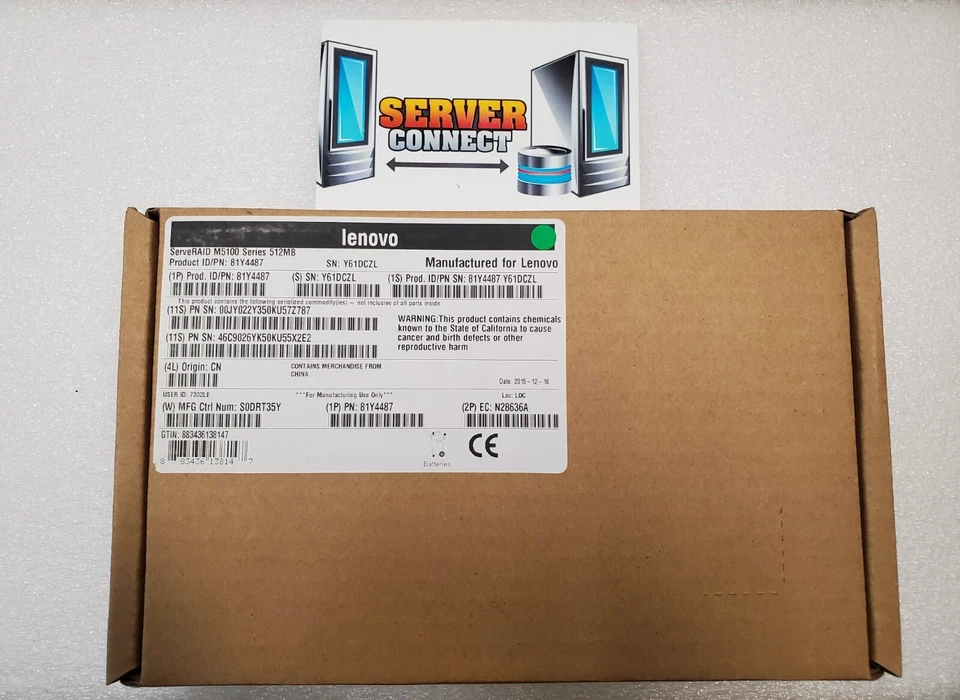 81Y4487 --LENOVO / IBM SERVERRAID M5100 SERIES 512MB FLASH / RAID 5 UPG- 81Y4488 - Image 1 of 1