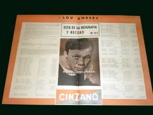 LOU AMBERS - EE. UU. - Hoja Doble Original Boxeo # 91 Argentina - Imagen 1 de 1