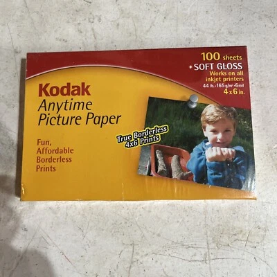 Kodak Anytime Picture Paper Soft Gloss 4"x 6" 100 Sheets Factory Sealed  - Image 1 of 4
