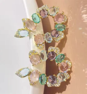 Luxury Multicoloured High Quality Statement Earrings With S925 Needle Pin - Picture 1 of 10