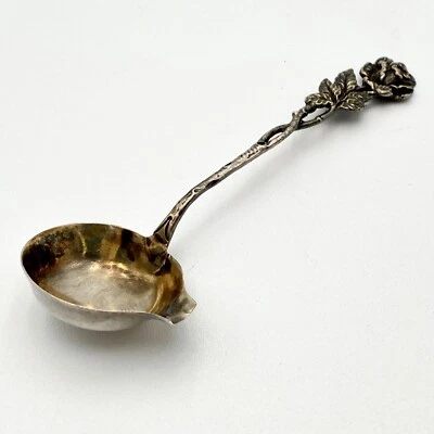 Cucharón de salsa Christoph Bach Alemania Hildesheim Rose 835 plata 4-1/2" - dañado Foto 1 de 4