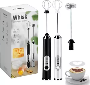 Handheld Electric Coffee Milk Frother Whisk Egg Beater USB Rechargeable 3 Speeds - Picture 1 of 29