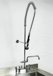 NEW Wall Mount Tall Sink Spray Faucet Flush Line Kitchen Restaurant Bar Standard - Picture 1 of 11