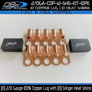 10 2/0 Gauge Copper 1/2" Ring Terminal Lug Battery Connector Stinger Heat Shrink - Picture 1 of 6