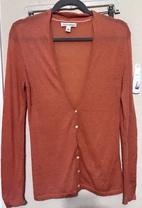 Banana Republic Womens Alpaca Wool Lightweight Cardigan Sweater Italian Yarn M - Picture 1 of 9