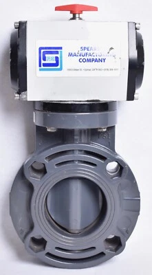 Válvula mariposa neumática accionada Spears 3" PVC EPDM 150PSI 41201J101-030 Foto 1 de 4