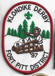 KLONDIKE DERBY,FORT PITT DISTRICT BSA PATCH '97-2 3/4 X 3 7/8" - Picture 1 of 1