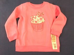 NWT Toddler Girl 18, 24M 2T 3T 4T Long Sleeve Fleece Top Pink CUP CAKE Christmas