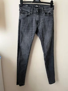 Hollister Jeans Size 12 Washed Black Denim Super Skinny Mid Rise Stretch Casual - Picture 1 of 7