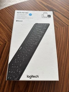 Logitech Keys-To-Go Ultraslim Wireless Keyboard Portable for iPad iPhone + Stand - Picture 1 of 8