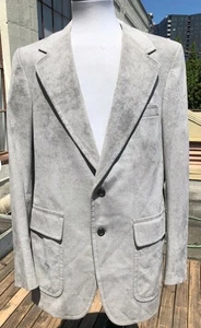 Men's 100% Pure Lambskin Real Suede Blazer Premium Two Button Gray Blazer - Picture 1 of 5