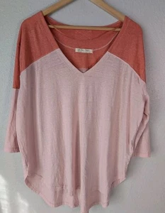 Camiseta de béisbol Free People We The Free Major Leagues rosa talla M top de gran tamaño Mb - Imagen 1 de 7