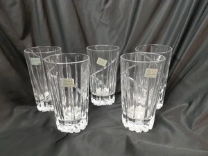 5 Mikasa Crystal Uptown Highball Glasses 5⅝" Tumblers Beautiful - Picture 1 of 7