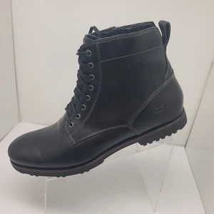 Timberland Kendrick Side Zip Ankle Boots Black Leather Lace Up Mens Size 12 - Picture 1 of 11