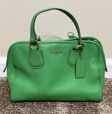 COACH Mini Nolita Satchel Leather AMAZING GREEN Shoulder Strap Dust Bag - Image 1 of 4