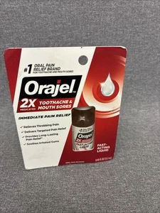 Orajel 2X Líquido medicado para dolor de muelas y llagas bucales, 0,45 fl oz ex 4/26 - Imagen 1 de 2