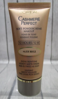 NEW L'Oreal Cashmere Perfect Soft PowderCreme Makeup NUDE BEIGE #405 - 1.0 FL OZ - Image 1 of 2
