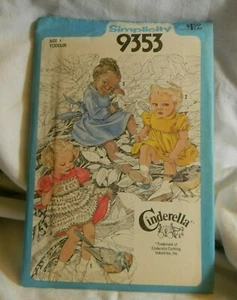 Simplicity 9353 Vintage Toddler Dress Sewing Pattern 1979 - Picture 1 of 2