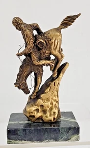 Frederic Remington Mountain Man Bronze Sculpture Marble Base 5" tall Small - Picture 1 of 12