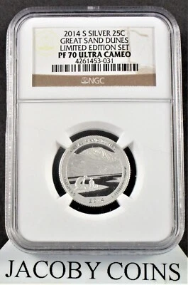 2014 S Great Sand Dunes Quarter - Limited Edition Silver Proof Set - NGC PF70 - Image 1 of 4