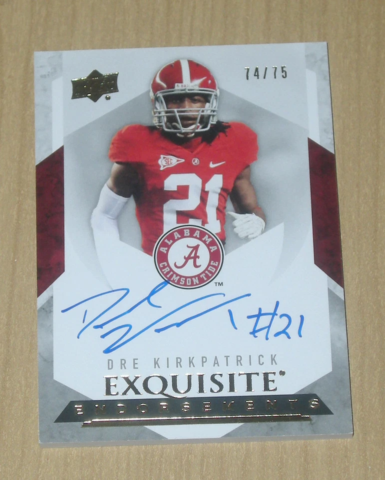 2012 Upper Deck Exquisite Endorsements Dre Kirkpatrick autograph 74/75 - Image 1 of 1