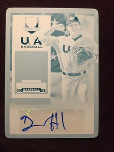 2015 Contenders USA Cyan Printing Plate Ryan Howard Autograph Card #50 1/1