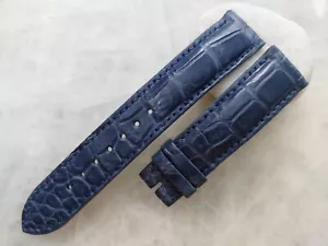 20mm/18mm Navy Blue Alligator Crocodile Print Leather Watch Strap Band - Picture 1 of 1