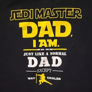 Jedi Master Dad I Am Ultra Cotton T-Shirt 3XL Gildan Men's Black Yellow White - Picture 1 of 3