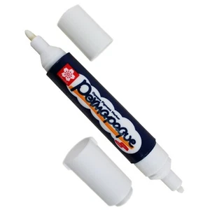 Sakura Permapaque Opaque Dual Pt Paint Marker, White, Chisel/Bullet, Pack of 2 - Picture 1 of 1