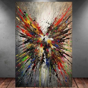 LEINWAND BILD ER XXL ABSTRAKT BANKSY ANGEL ENGELS FLÜGEL GRAFFITI WAND POSTER - Bild 1 von 5
