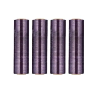 Película retráctil elástica estrecha fundida de 18" x 1500' calibre 63 teñida púrpura 4 rollos - Imagen 1 de 6
