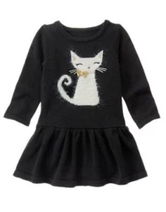 NWT Gymboree CATASTIC Black Cat Sweater Dress 6 12 18 Mo Girls - Picture 1 of 1
