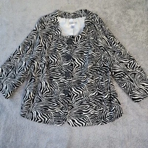John Meyer Of Norwich Blazer Women's 26W Plus Zebra Print Jacket Lined - Picture 1 of 21