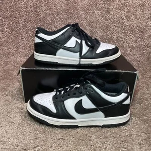Nike Dunk Low CW1590-100 Boys US 4 Running Shoes White Black Athletic Sneakers - Picture 1 of 7