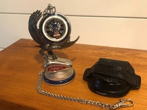 Harley Davidson 95th Anniversary Heritage Springer Pocket Watch by Franklin Mint - Picture 1 of 9