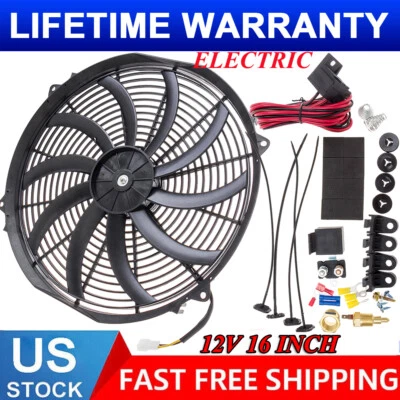 KIT VENTILADOR DE REFRIGERACIÓN RADIADOR MOTOR AUTOMOTRIZ ELÉCTRICO MOTOR 120W 12V ENORME 16 PULGADAS Foto 1 de 4