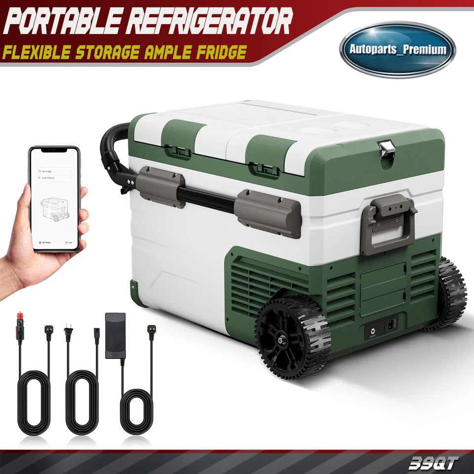 Refrigerador portátil para automóvil 39 cuartos refrigerador congelador con control de aplicación 12 V Foto 1 de 4